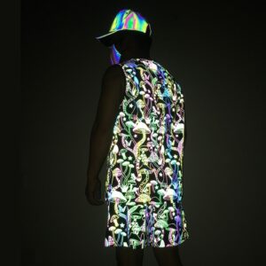 rave mushroom reflective outfit for men