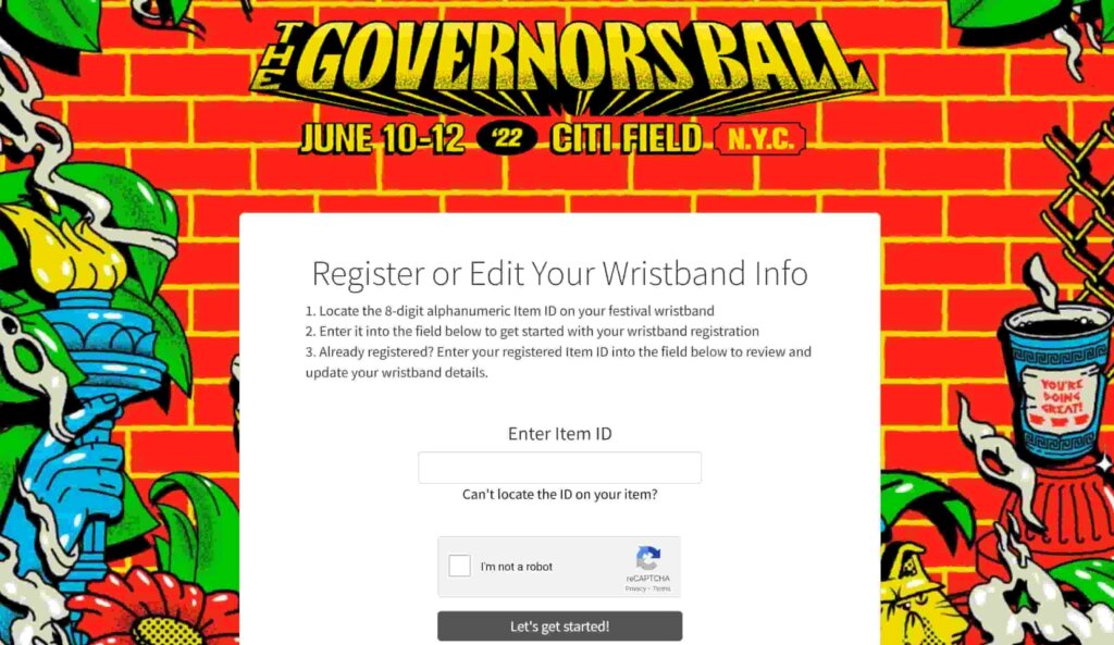 Governors ball registration details 2022
